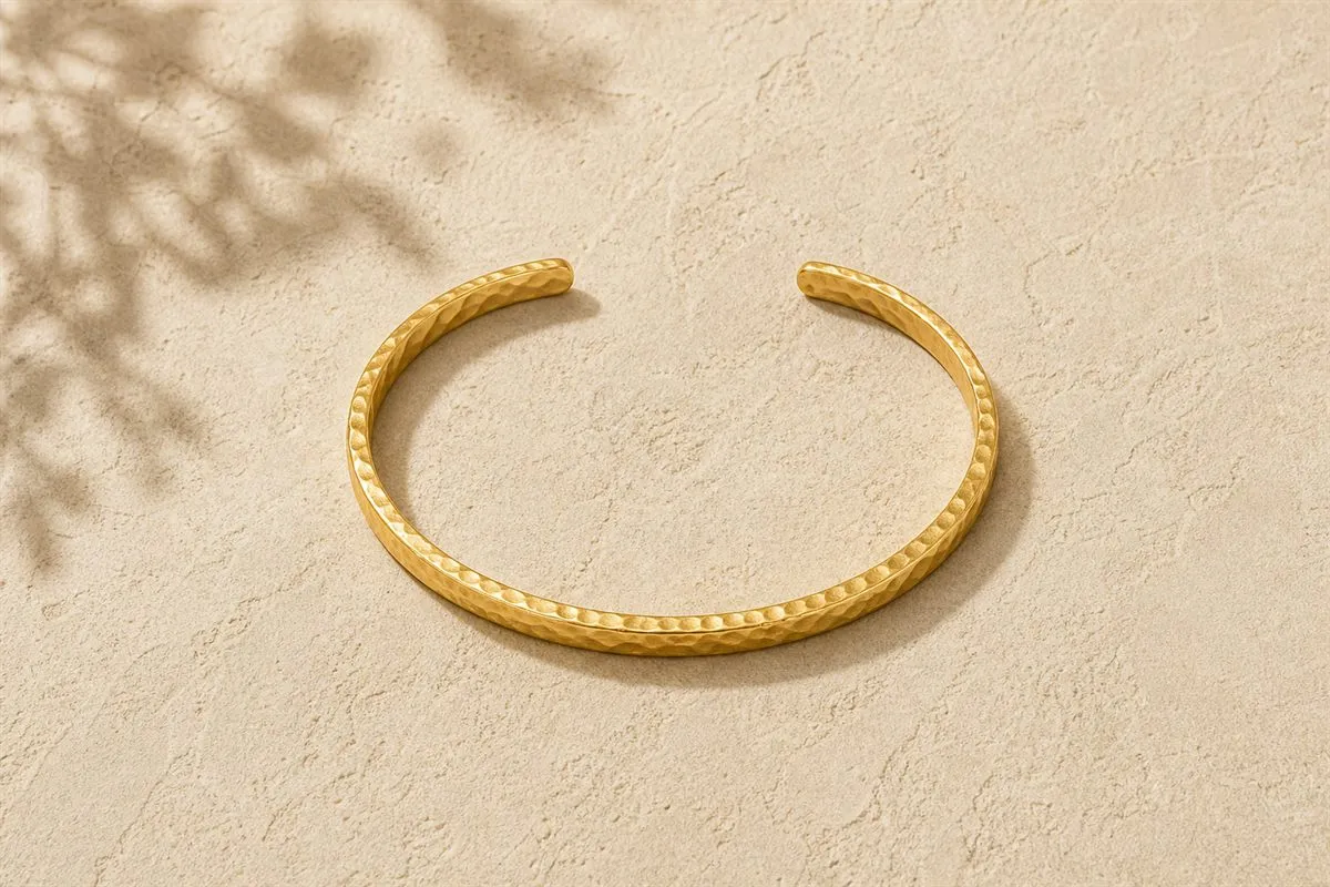 Bracelet Jonc Martelé Doré No.20