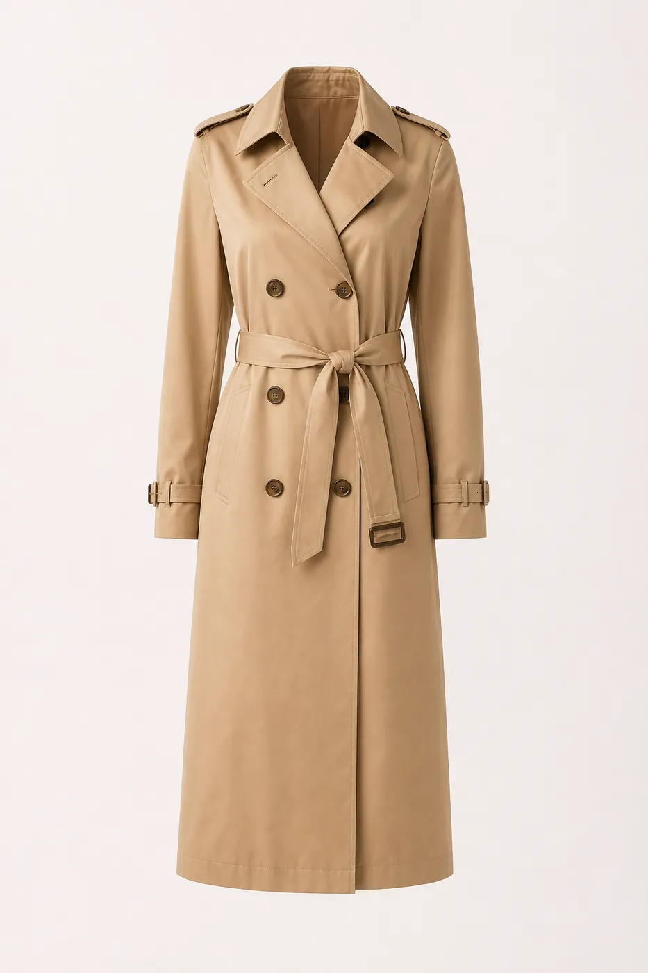 Signature Long Coated Cotton Trench Muse